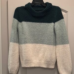 Vero Moda Green and Gray Cowl Neck Sweater